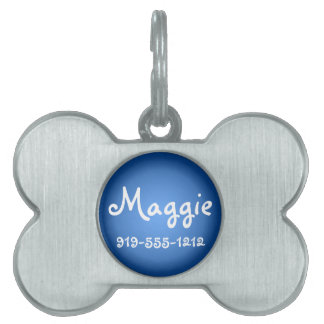 Blue Bone Shaped  Name Dog Label Huisdieren Naamplaatje