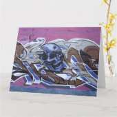 Blue Bonehead Graffiti Kaart (Gele Bloem)