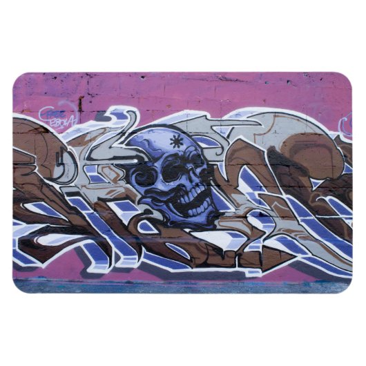 Blue Bonehead Graffiti Magneet (Horizontaal)