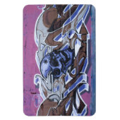 Blue Bonehead Graffiti Magneet (Verticaal)
