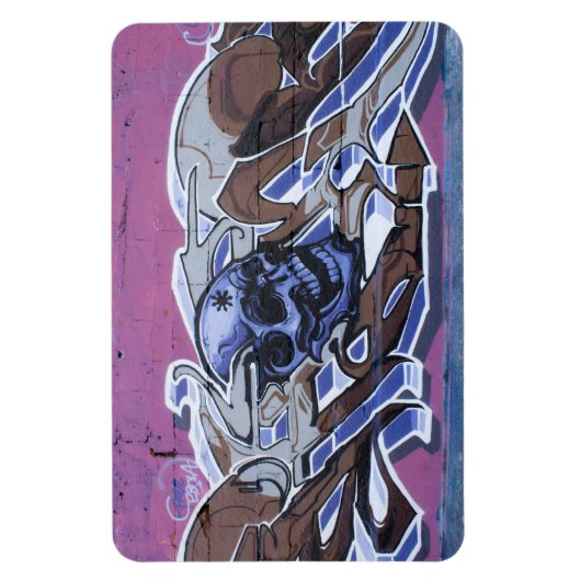 Blue Bonehead Graffiti Magneet (Verticaal)