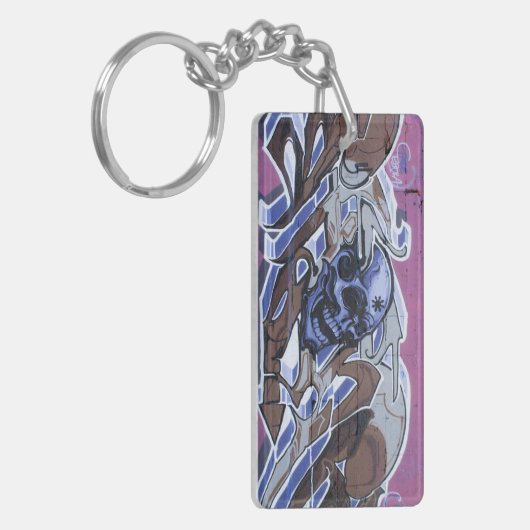 Blue Bonehead Graffiti Sleutelhanger (Voorkant Links)
