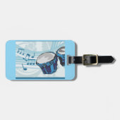 Blue Bongo Drum Music Bagagelabel (Voorkant horizontaal)