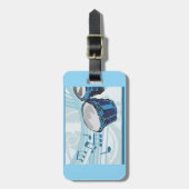 Blue Bongo Drum Music Bagagelabel (Voorkant verticaal)