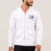 Blue Bongo Drum Music Mannen Full-Zip Hoodie (Voorkant)