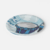 Blue Bongo Drum Music Papieren Bordje (Gekanteld)