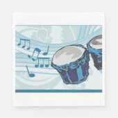 Blue Bongo Drum Music Servet (Voorkant)