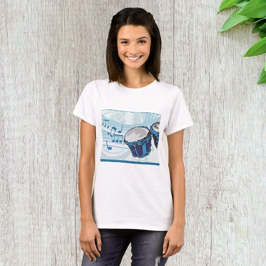 Blue Bongo Drum Music T-shirt