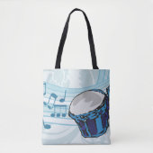 Blue Bongo Drum Music Tote Bag (Voorkant)