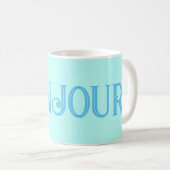 Blue Bonjour Aqua Coffee Mok (Voorkant rechts)