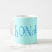 Blue Bonjour Aqua Coffee Mok (Voorkant links)