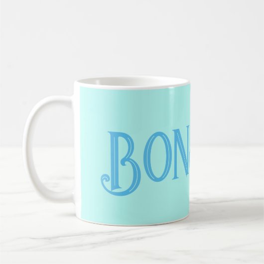 Blue Bonjour Aqua Coffee Mok (Links)