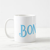 Blue Bonjour White Coffee Mok (Links)