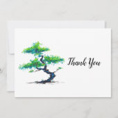 Blue Bonsai Waterverf Bedankkaart (Voorkant)