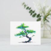 Blue Bonsai Waterverf Briefkaart (Staand voorkant)