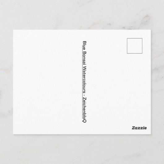 Blue Bonsai Waterverf Briefkaart (Achterkant)