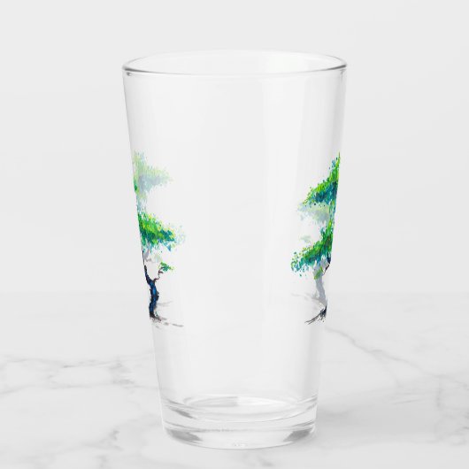 Blue Bonsai Waterverf Glas (Links)