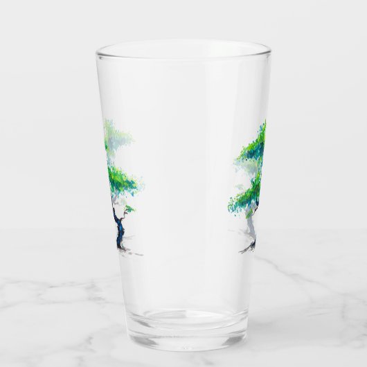 Blue Bonsai Waterverf Glas (Rechts)