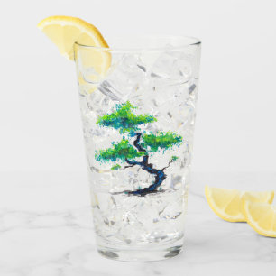 Blue Bonsai Waterverf Glas