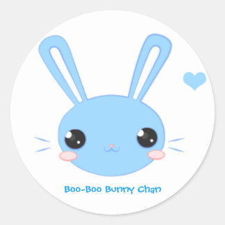 Blue Boo-Boo Bunny Chan Stickers