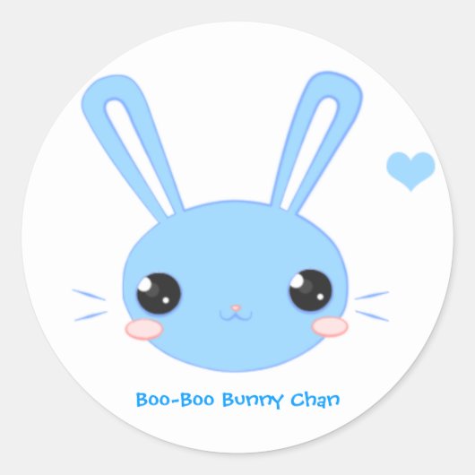 Blue Boo-Boo Bunny Chan Stickers (Voorkant)