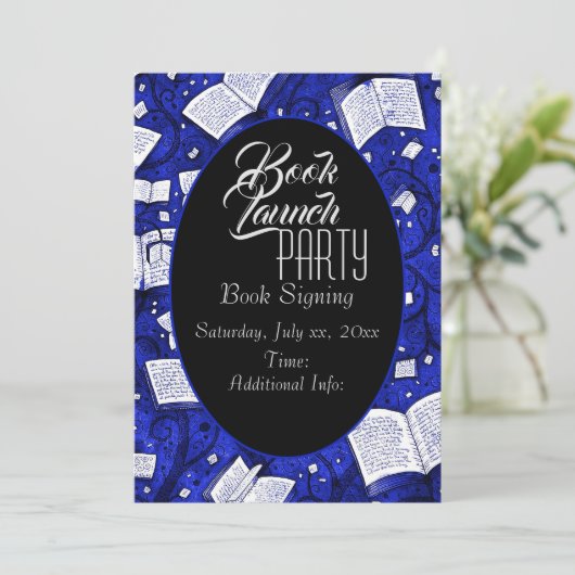 Blue Book lanceringsfeest Kaart (Staand voorkant)