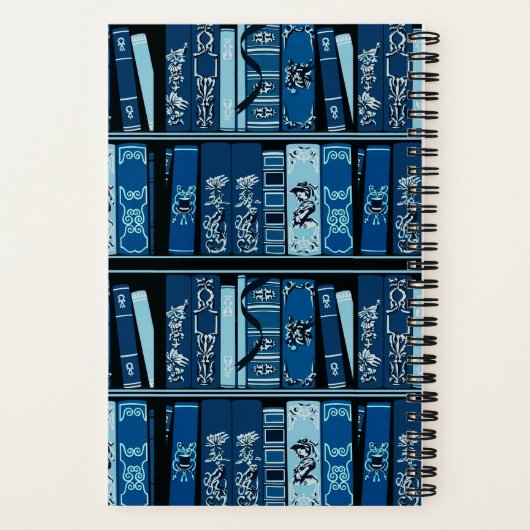 Blue Book Shelves  Books Custom Notitieboek (Achterkant)