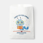 Blue Bookworm Theme Favor Bag Bedankzakje (Voorkant)