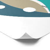 Blue Boomerangs Mid Century Modern Poster (Hoek)