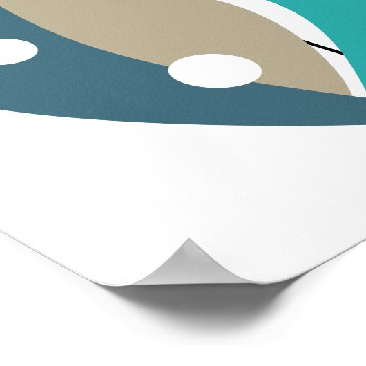 Blue Boomerangs Mid Century Modern Poster (Hoek)