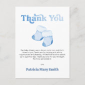 Blue Booties Boy Baby shower Dank je Briefkaart (Voorkant)