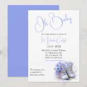 Blue Booties Boy Baby shower Kaart (Voorkant / Achterkant)