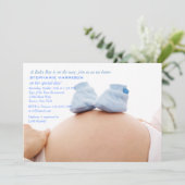 Blue Booties op de uitnodiging van het Belly Baby  (Staand voorkant)