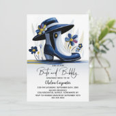 Blue Boots and Bubbly Bridal Shower Kaart (Staand voorkant)