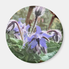 Blue Borage Star flower op een keukenmagneet Magneet