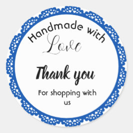 Blue border design business stickers