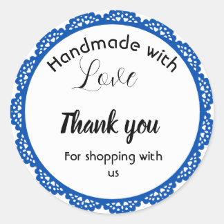 Blue border design business stickers