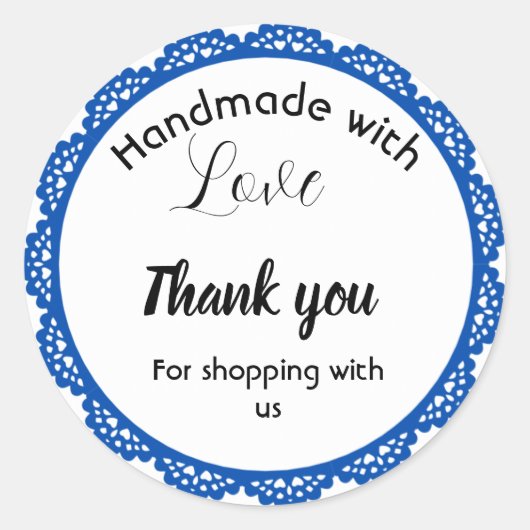 Blue border design business stickers (Voorkant)