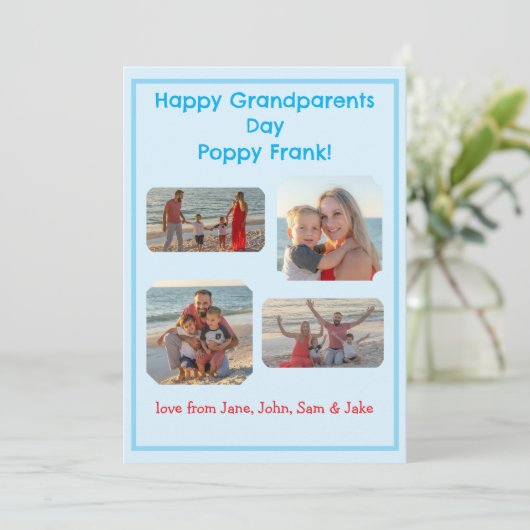 Blue Border Foto Grootouders Dag (Staand voorkant)