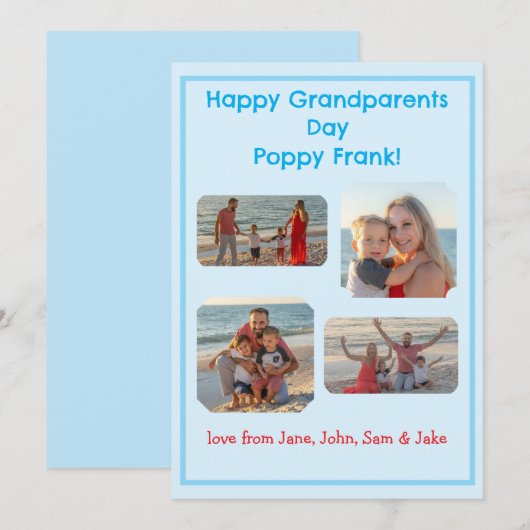 Blue Border Foto Grootouders Dag (Voorkant / Achterkant)