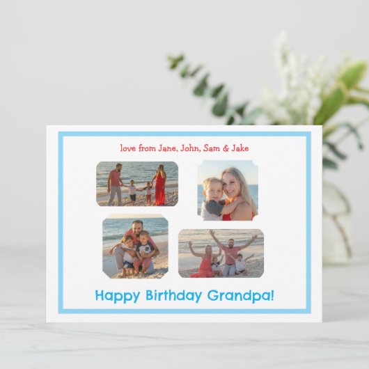 Blue Border FOTO Verjaardag (Staand voorkant)