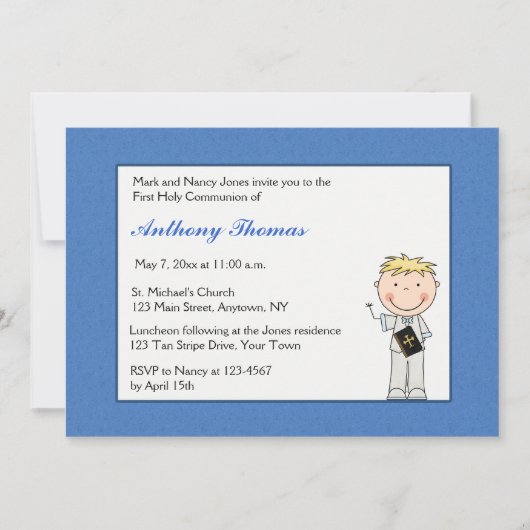 Blue Border, Little Boy Communitation Kaart (Voorkant)