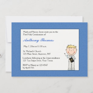 Blue Border, Little Boy Communitation Kaart