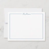 Blue Border Personated Stationery Note Card Notitiekaartje (Voorkant)