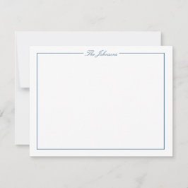 Blue Border Personated Stationery Note Card Notitiekaartje