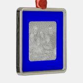 Blue Border Photo Ornament (Rechts)