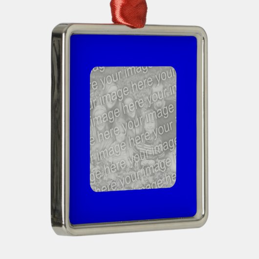 Blue Border Photo Ornament (Rechts)