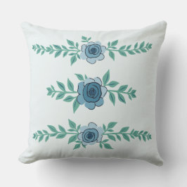 Blue Border Roos Arrangement Kussen