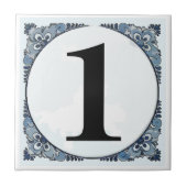 Blue Border Tegel, huisnummers, wijzigingsnummer Tegeltje (Voorkant)