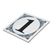 Blue Border Tegel, huisnummers, wijzigingsnummer Tegeltje (Zijkant)